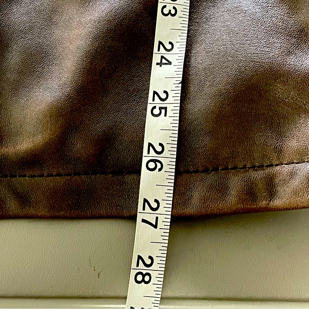 Kenneth Cole Reaction Leather Bomber Coat zip up Lined Brown Medium - Picture 13 of 13